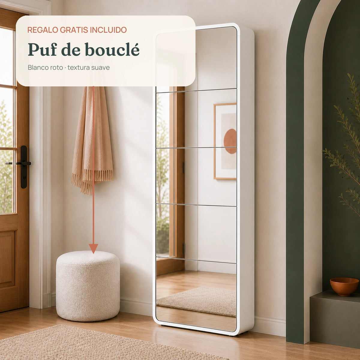 Elenvya Poise Bouclé Pouf gift — ES