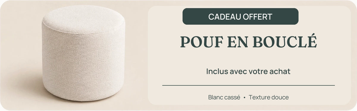 Elenvya Bouclé Pouf gift banner — FR
