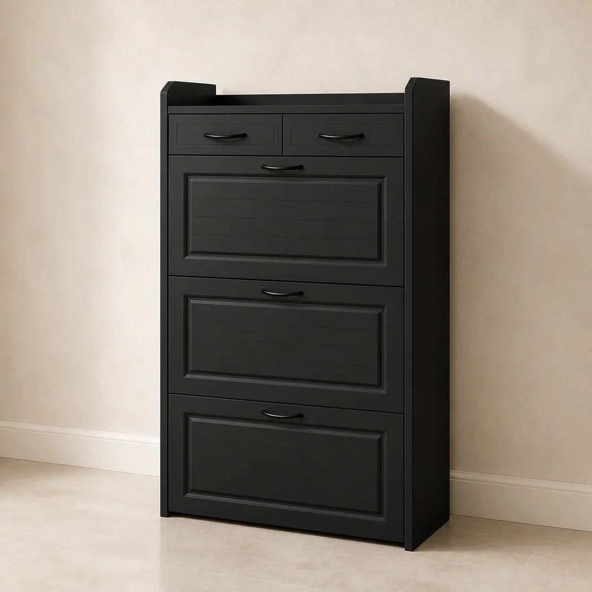 elenvya shoe cabinet black closed