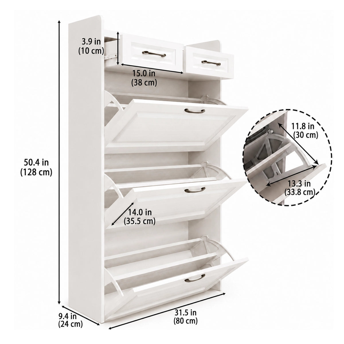 Elenvya Entryway Shoe Cabinet — canonical dimensions