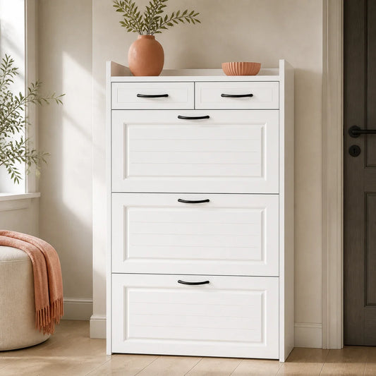 elenvya shoe cabinet hero white