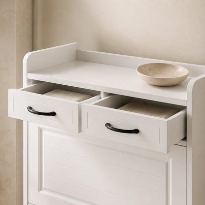 elenvya shoe cabinet top drawers detail